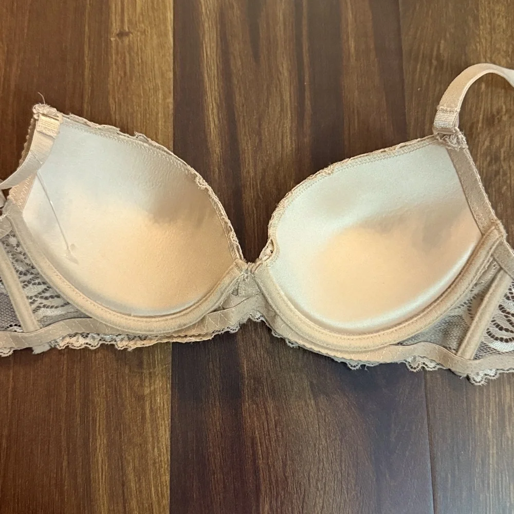 Rene Rofe Lace Underwire Tan Nude Bra Size 34B - Picture 4 of 4